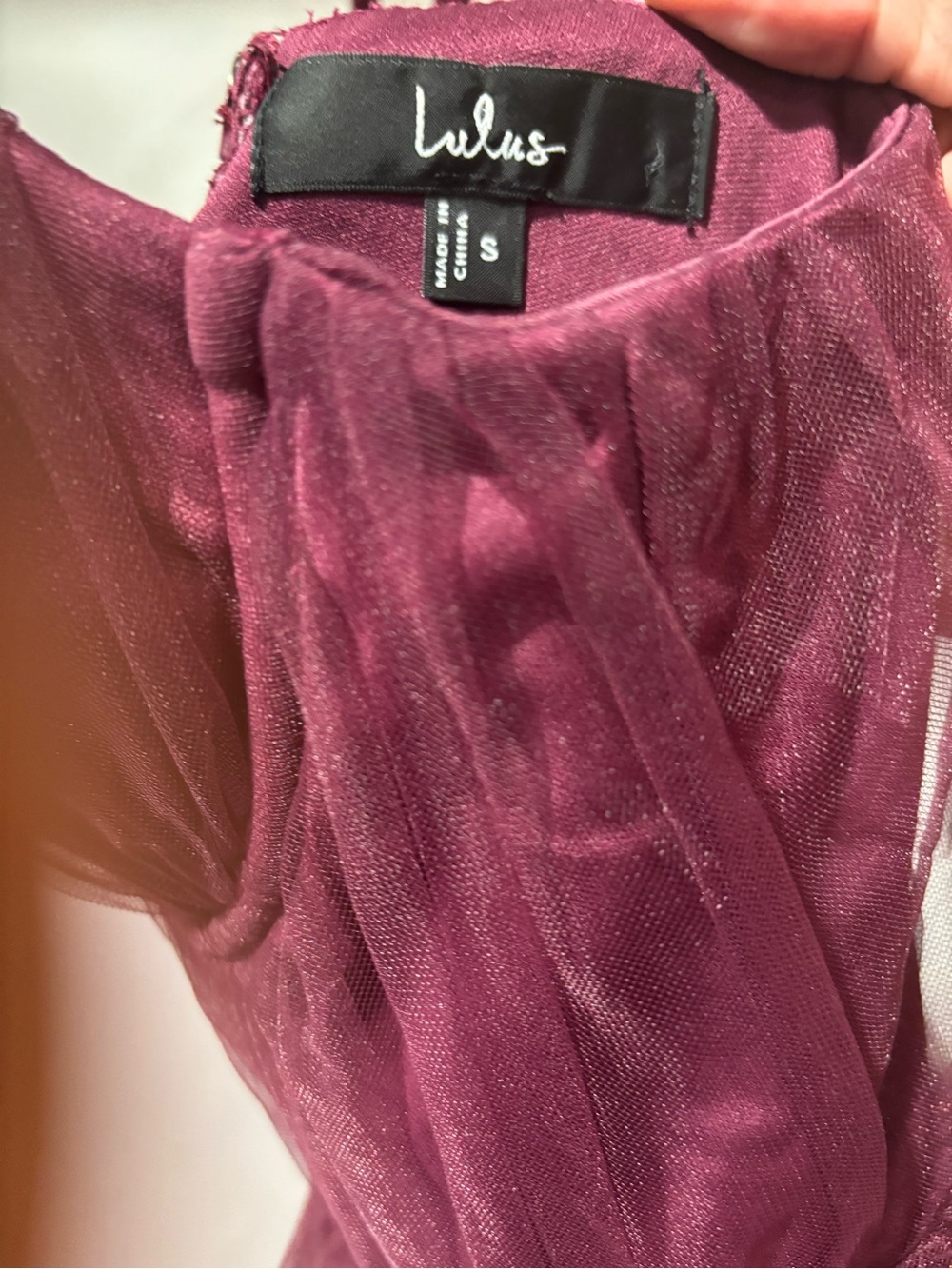 Lulus Unforgettably Poise Plum Red Tulle Corset Maxi Dress Small Prom Formal - Picture 8 of 8